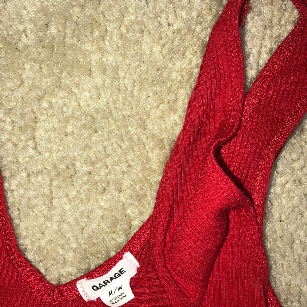 Red Ribbed Bodysuit - Picture 3 of 3